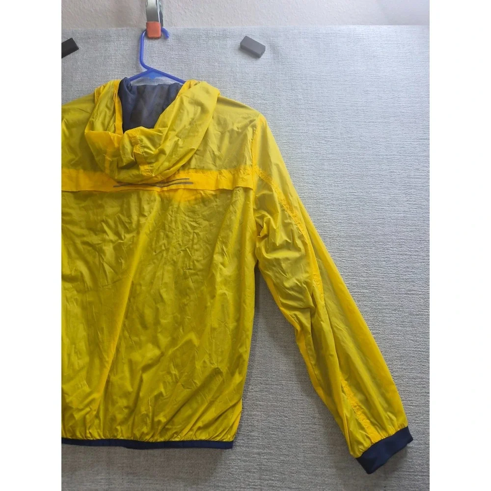 Perry Ellis Windbreaker Popover Packable Jacket Boys 14/16 Yellow Vented Back